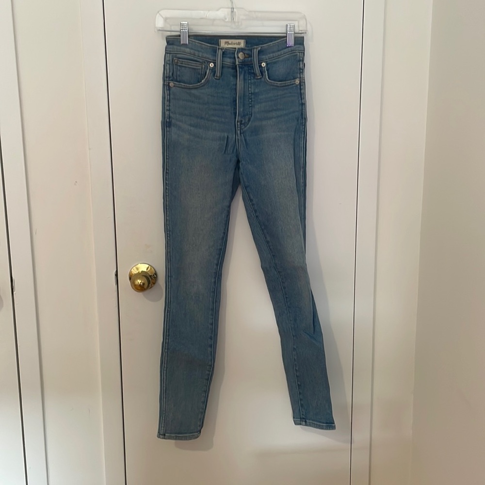 Light wash madewell stretchy, high waisted skinny jeans size 24